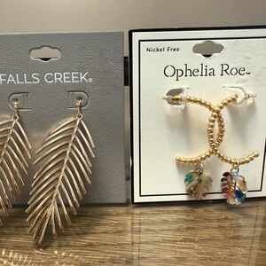 Gold and Multicolor Leaf Earrings